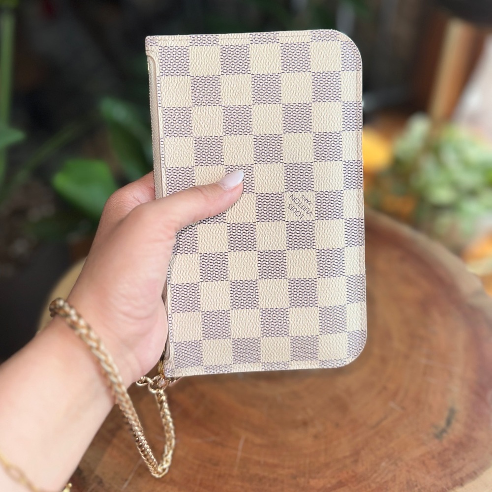 Louis Vuitton Damier Azur Neverfull PM Pouch Made in France AR0192 2012